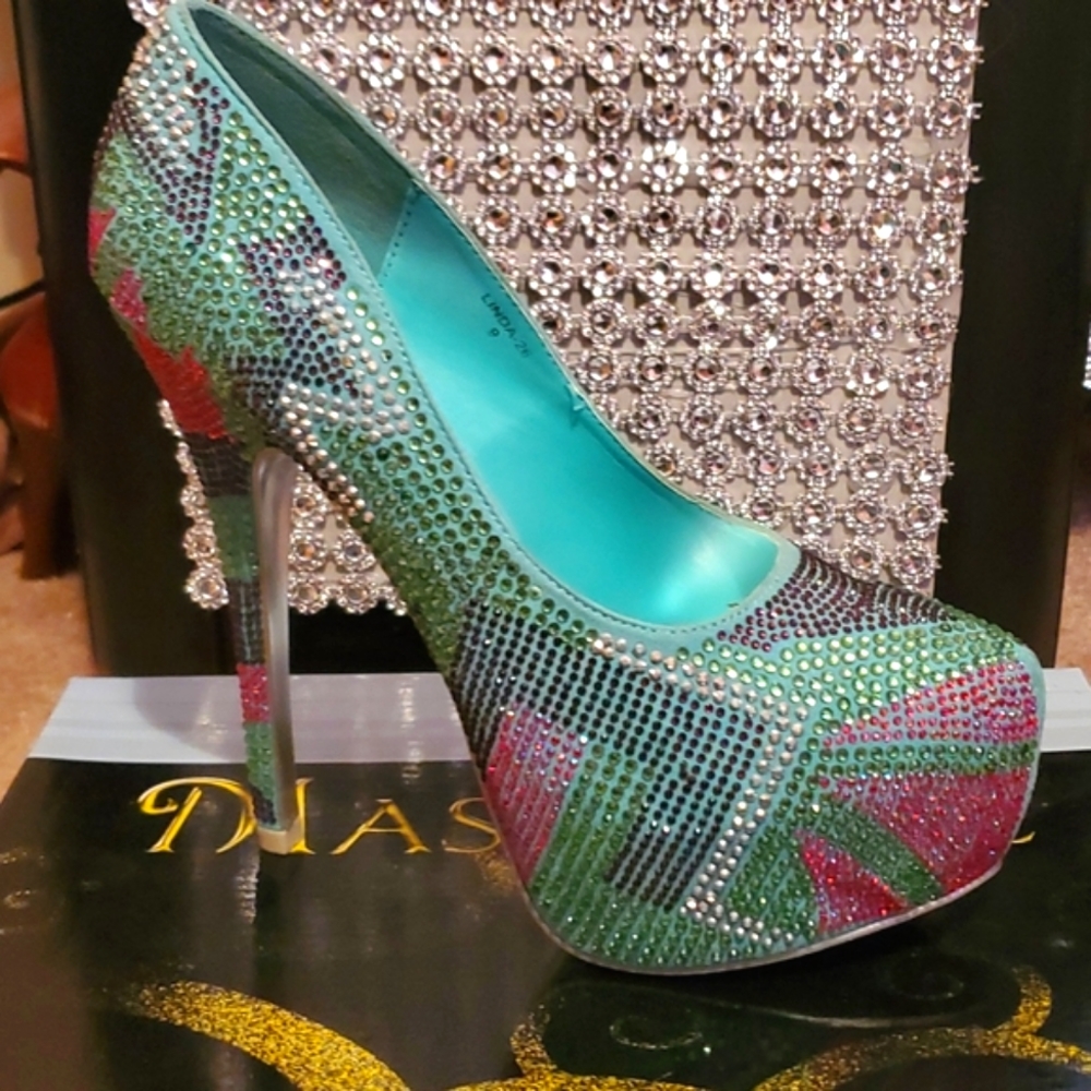 Super sexy Multi colored mint Stilleto